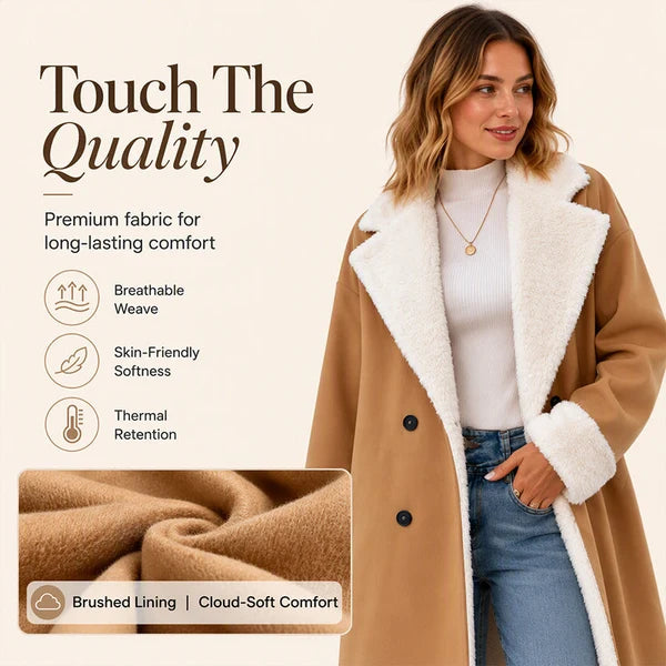 Women's Sherpa-Lined Double-Breasted Coat