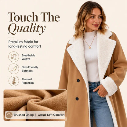 Women's Sherpa-Lined Double-Breasted Coat