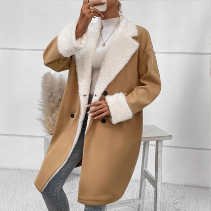 Women's Sherpa-Lined Double-Breasted Coat
