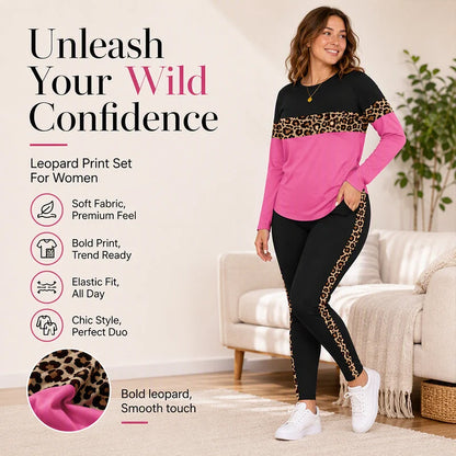 Women's Wild Charm Leopard Two-Piece Set