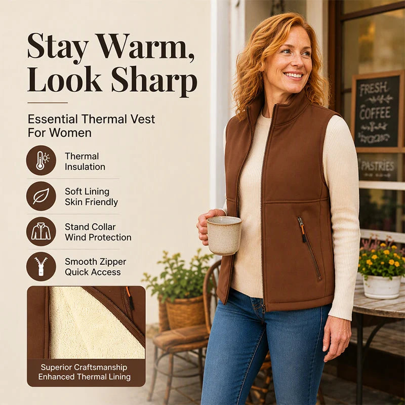 Women's Cosy Sherpa-Lined Zip-Up Gilet