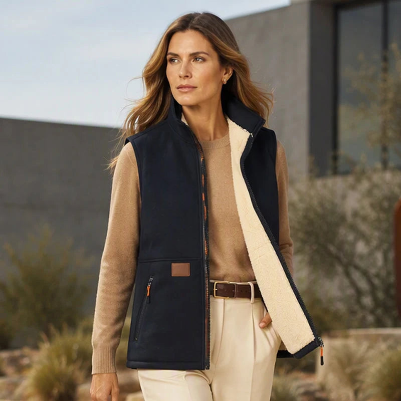 Women's Cosy Sherpa-Lined Zip-Up Gilet