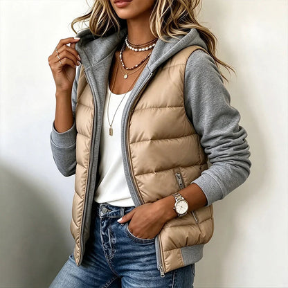 Women's Quilted Hooded Zip-Up Jacket