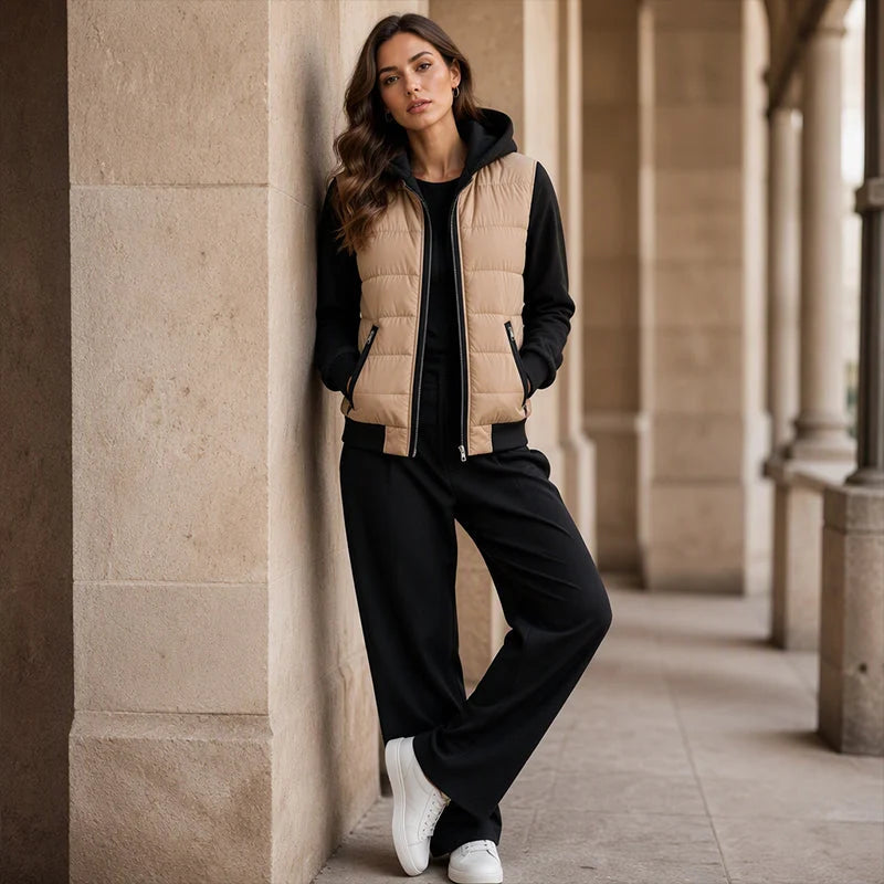 Women's Quilted Hooded Zip-Up Jacket