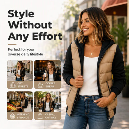 Women's Quilted Hooded Zip-Up Jacket