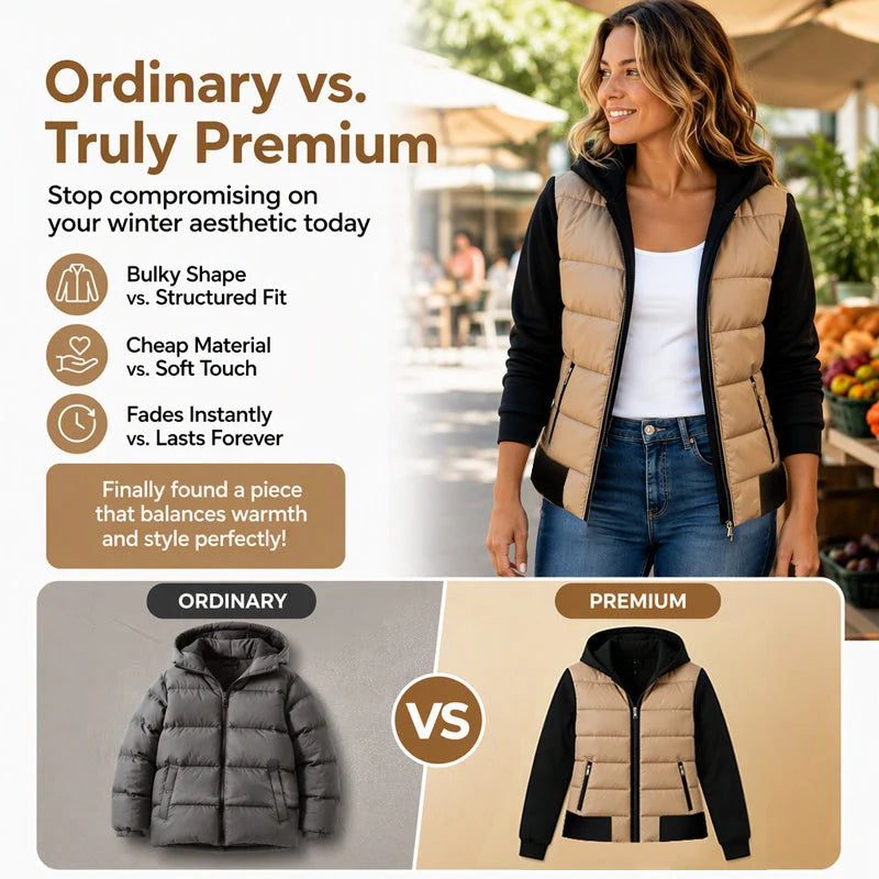 Women's Quilted Hooded Zip-Up Jacket