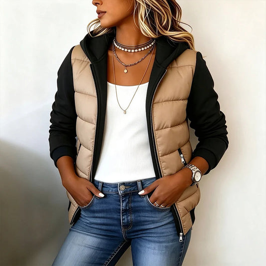 Women's Quilted Hooded Zip-Up Jacket