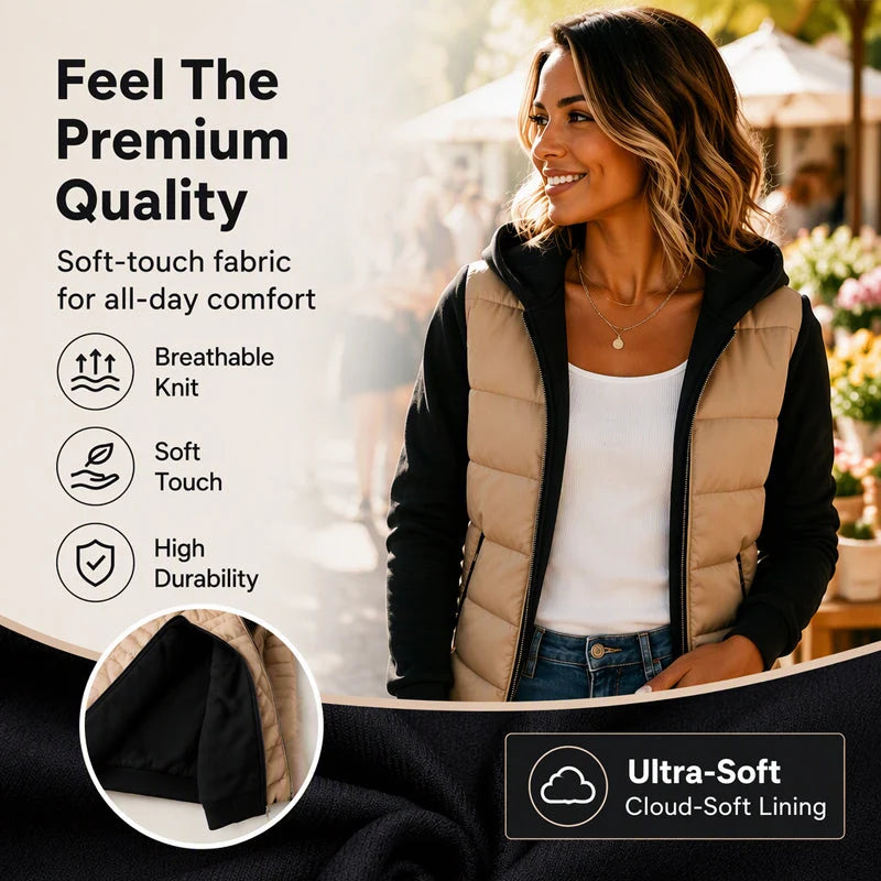 Women's Quilted Hooded Zip-Up Jacket