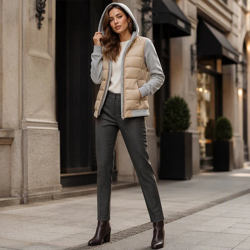 Women's Quilted Hooded Zip-Up Jacket