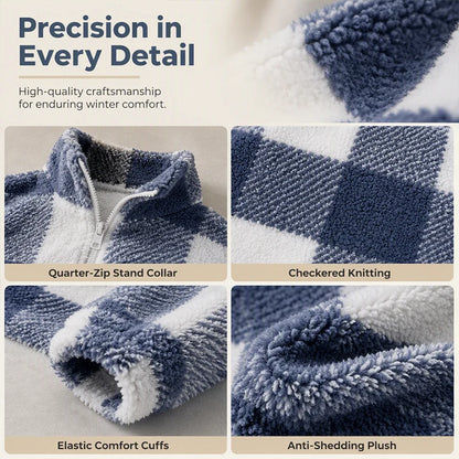 Women's Cosy Checkered Sherpa Fleece Pullover