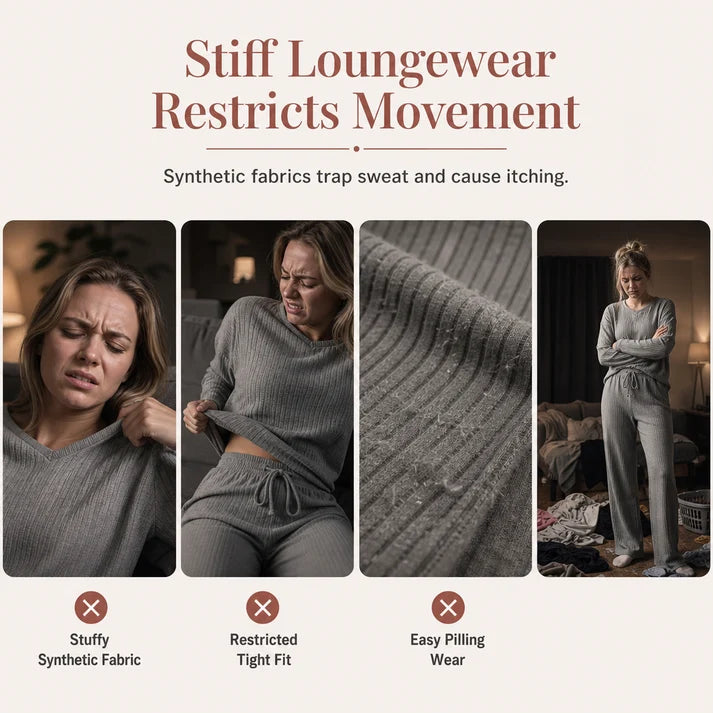 Women's Soft Ribbed Two-Piece Lounge Set