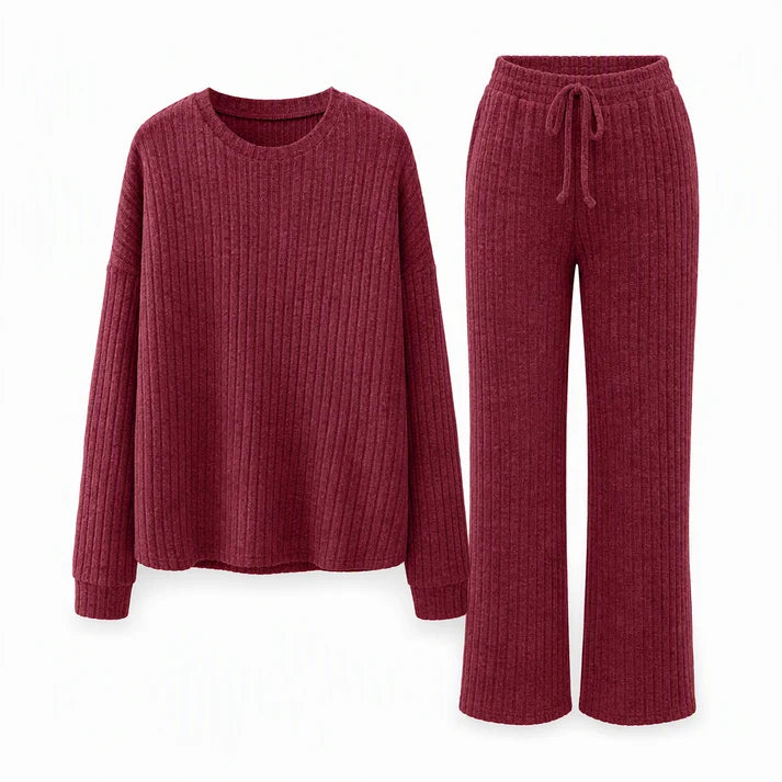 Women's Soft Ribbed Two-Piece Lounge Set