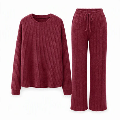 Women's Soft Ribbed Two-Piece Lounge Set