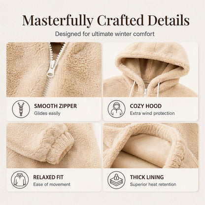 Women's Plush Fleece Hooded Winter Jacket