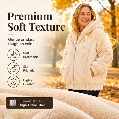 Women's Plush Fleece Hooded Winter Jacket