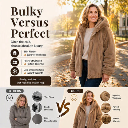 Women's Plush Fleece Hooded Winter Jacket