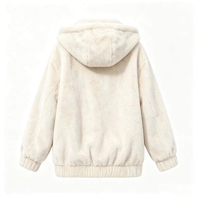 Women's Plush Fleece Hooded Winter Jacket