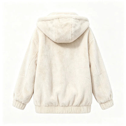 Women's Plush Fleece Hooded Winter Jacket