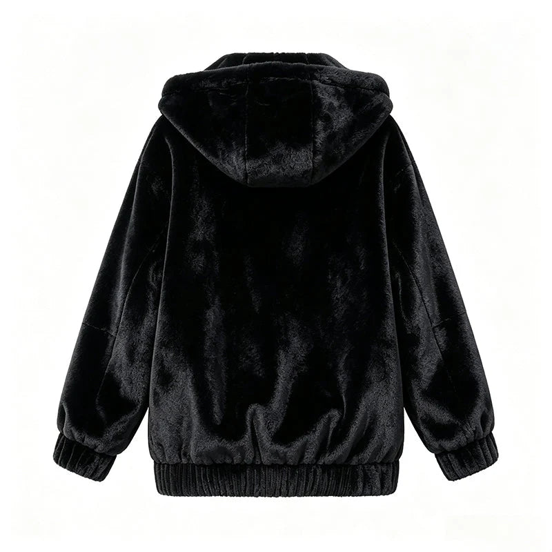 Women's Plush Fleece Hooded Winter Jacket