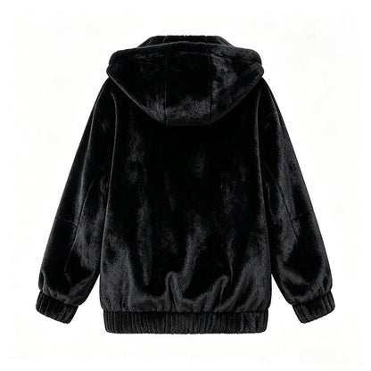 Women's Plush Fleece Hooded Winter Jacket