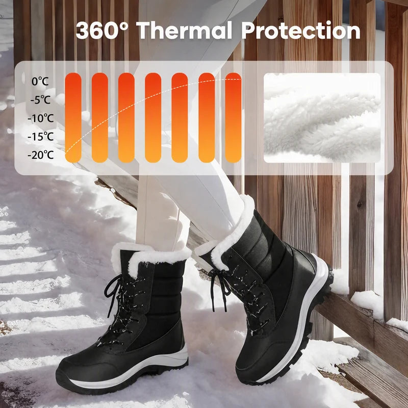 Women's Cosy Plush-Lined Mid-Calf Snow Boots