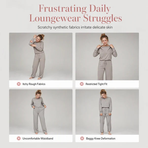 Women's Mock Neck Top & Wide-Leg Trousers Set