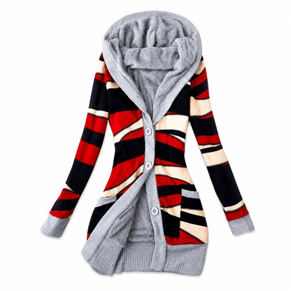 Women's Cosy Hooded Mid-Length Jacket