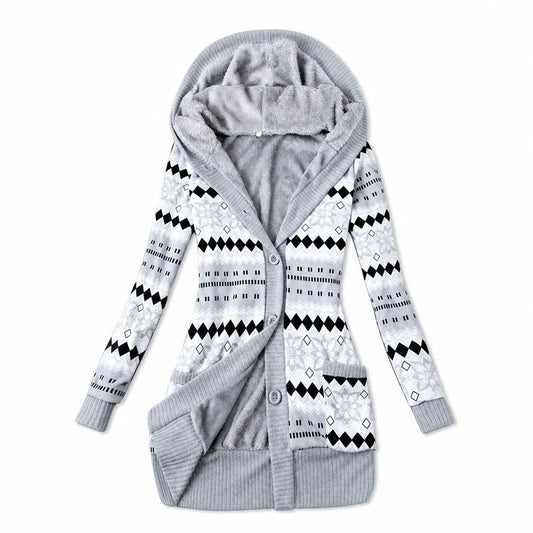Women's Cosy Hooded Mid-Length Jacket