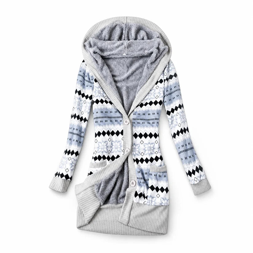 Women's Cosy Hooded Mid-Length Jacket