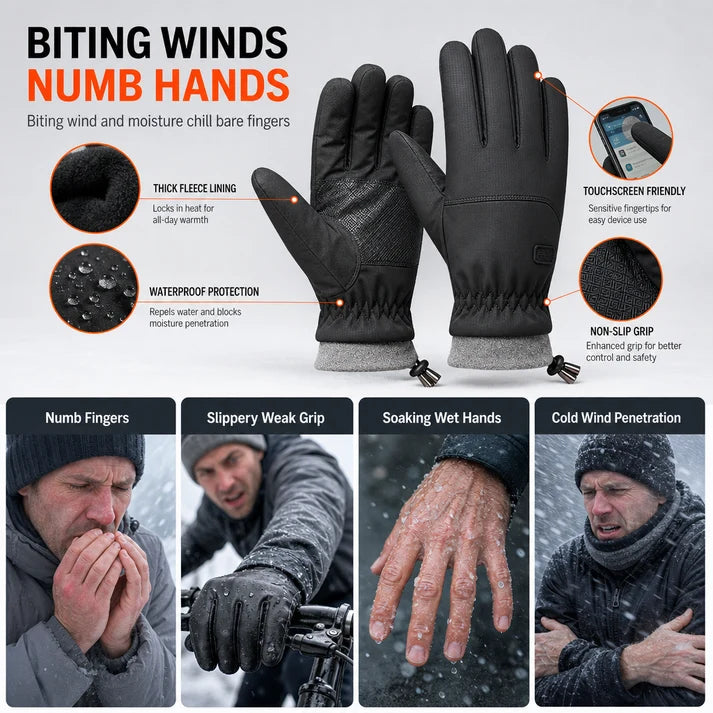 Thermal Fleece-Lined Touchscreen Gloves