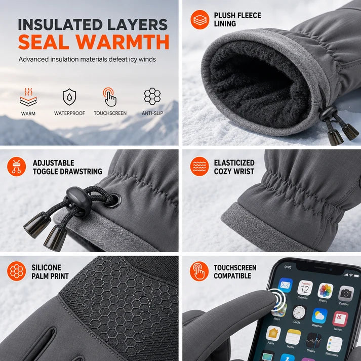 Thermal Fleece-Lined Touchscreen Gloves
