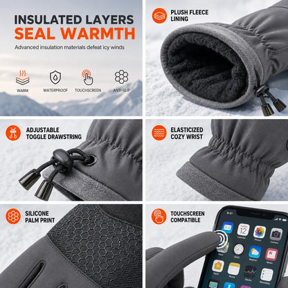 Thermal Fleece-Lined Touchscreen Gloves