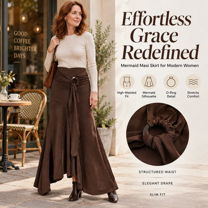 Women's O-Ring Fishtail Midi Skirt