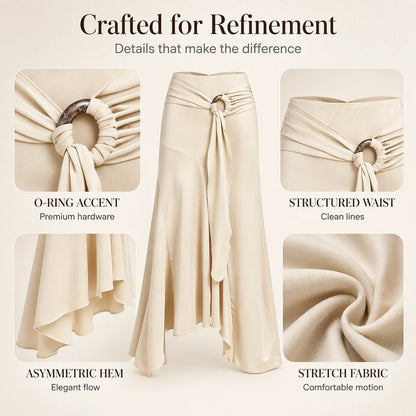 Women's O-Ring Fishtail Midi Skirt
