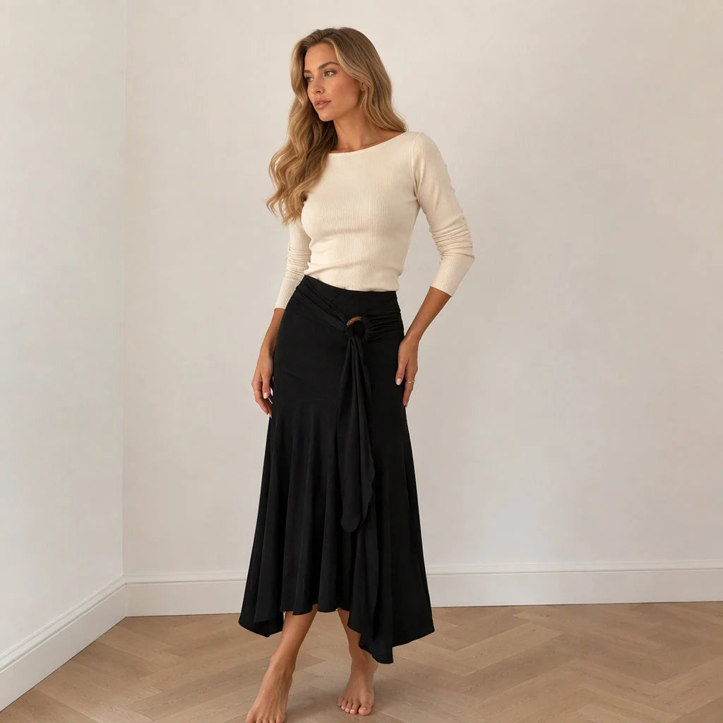 Women's O-Ring Fishtail Midi Skirt