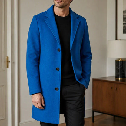 Men's Elegant Single-Breasted Mid-Length Coat