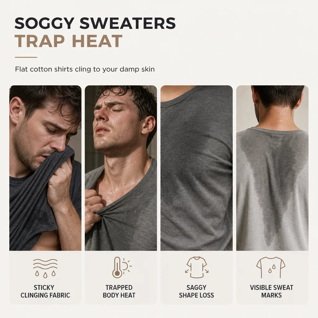 Men's Waffle Knit Crew Neck Pullover
