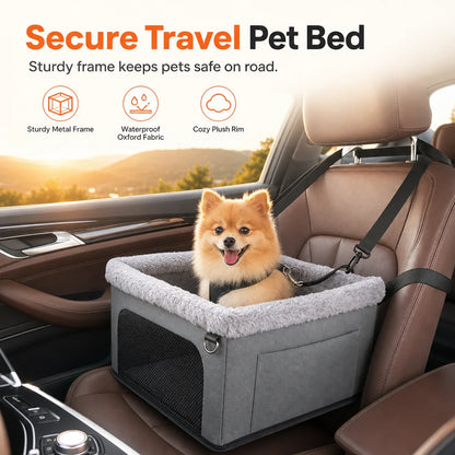 Portable Pet Car Seat & Cosy Travel Dog Bed