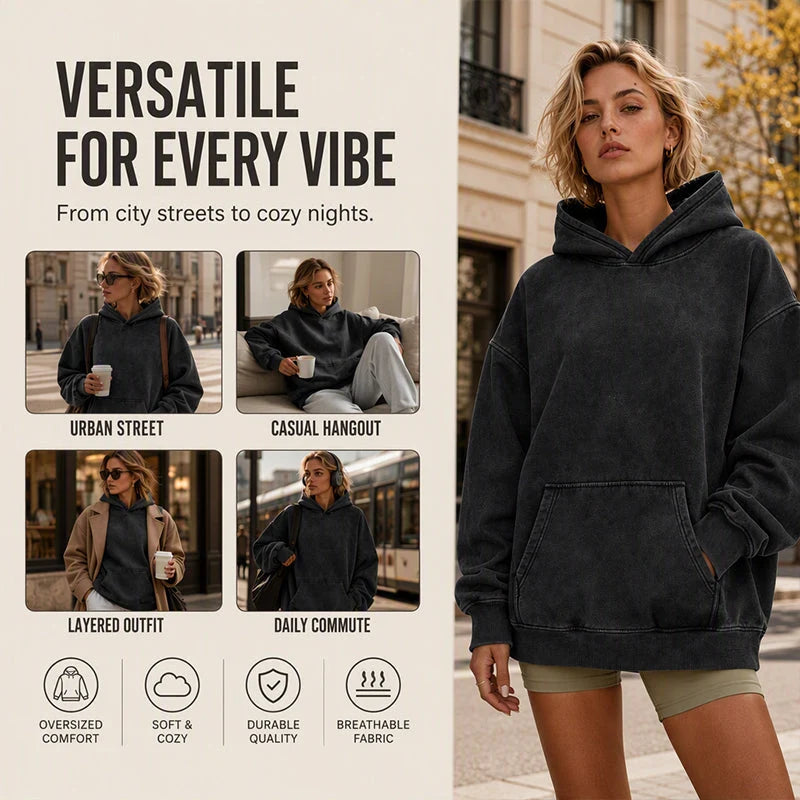 Oversized Acid Wash Hoodie