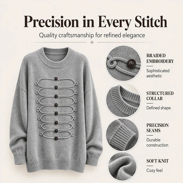 Women's Braided Detail Crew Neck Jumper