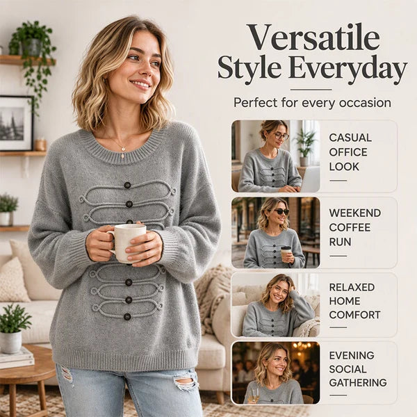 Women's Braided Detail Crew Neck Jumper