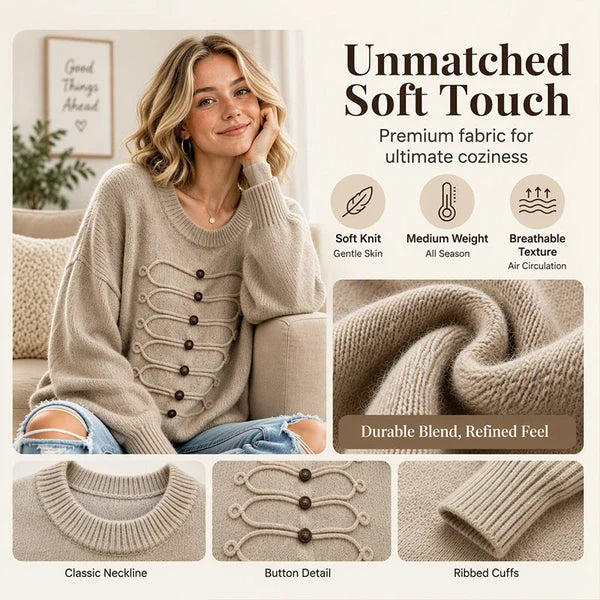 Women's Braided Detail Crew Neck Jumper