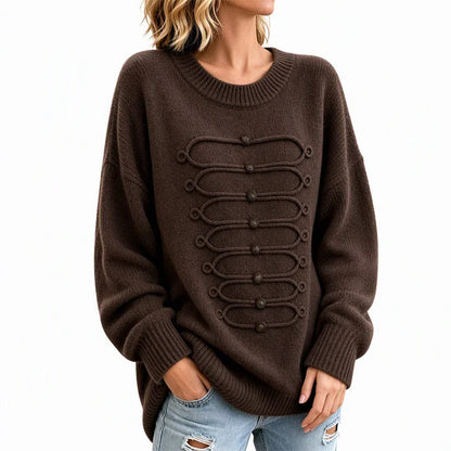 Women's Braided Detail Crew Neck Jumper