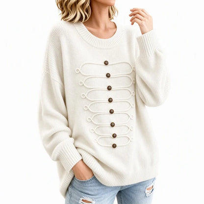 Women's Braided Detail Crew Neck Jumper