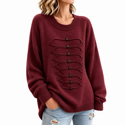 Women's Braided Detail Crew Neck Jumper