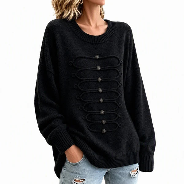 Women's Braided Detail Crew Neck Jumper