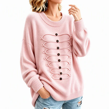 Women's Braided Detail Crew Neck Jumper