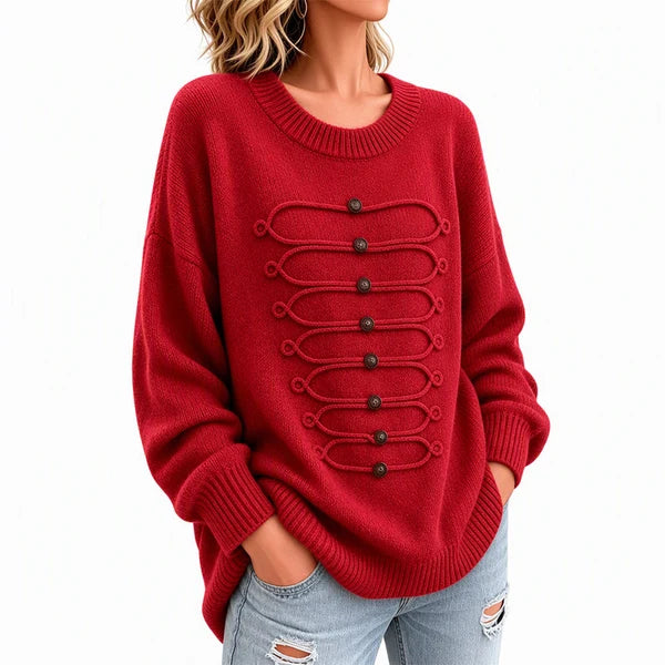 Women's Braided Detail Crew Neck Jumper