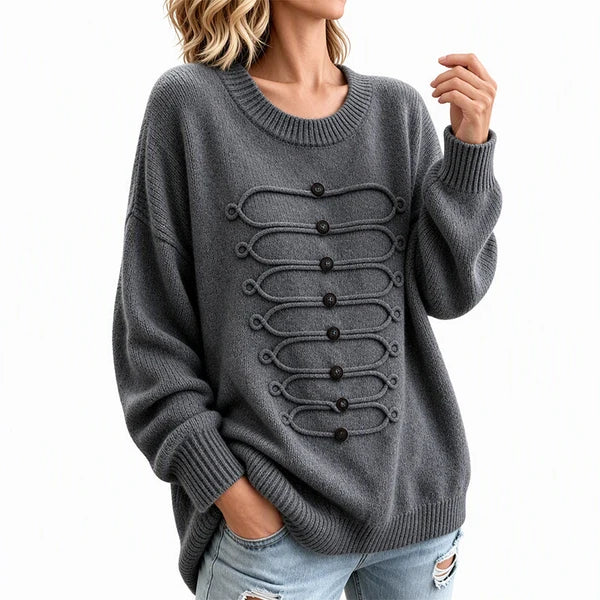Women's Braided Detail Crew Neck Jumper