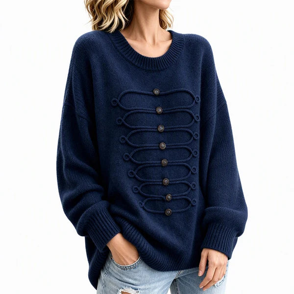 Women's Braided Detail Crew Neck Jumper